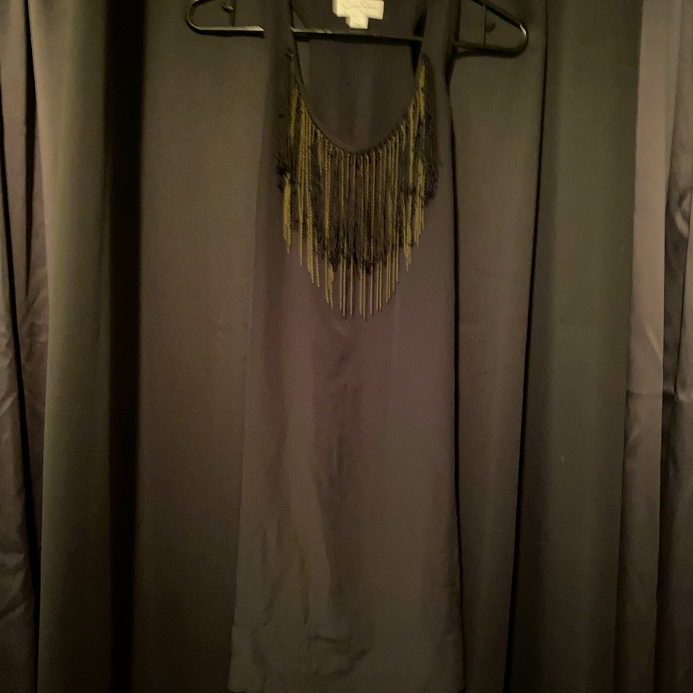 Black Jessica Simpson fringe dress
